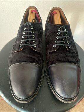 TAFT Jack Dress Shoes in Black Velour Size 43